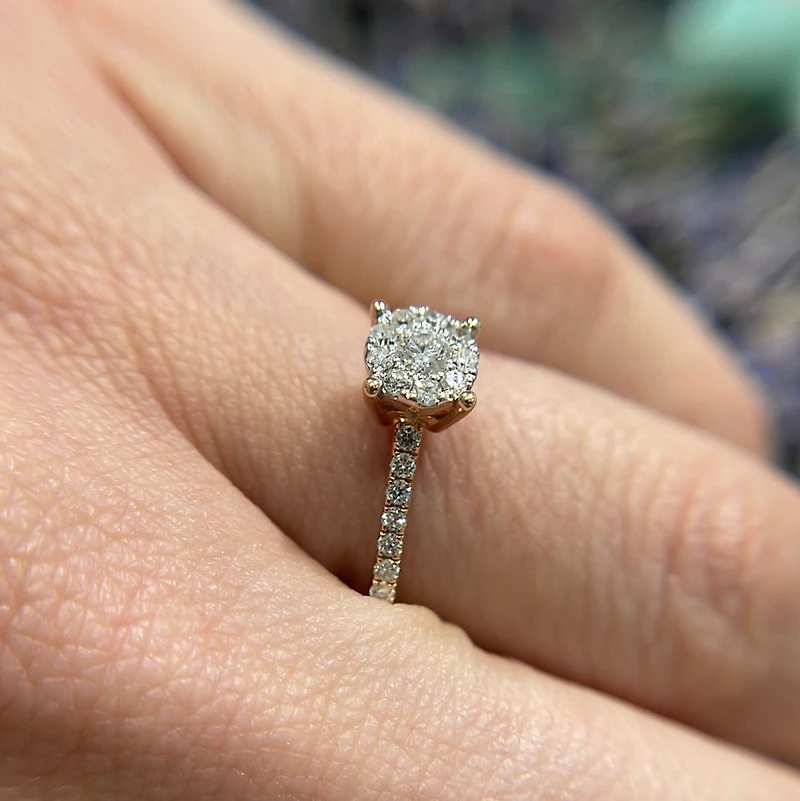 .75ct Diamond Solitaire Illusion Shank Rose Gold Ring