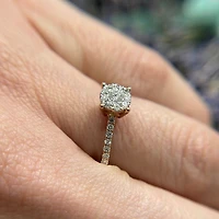 .75ct Diamond Solitaire Illusion Shank Rose Gold Ring