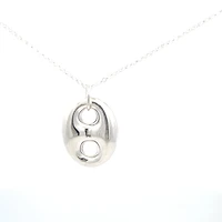 Puffed Mariner Silver Pendant 35MM