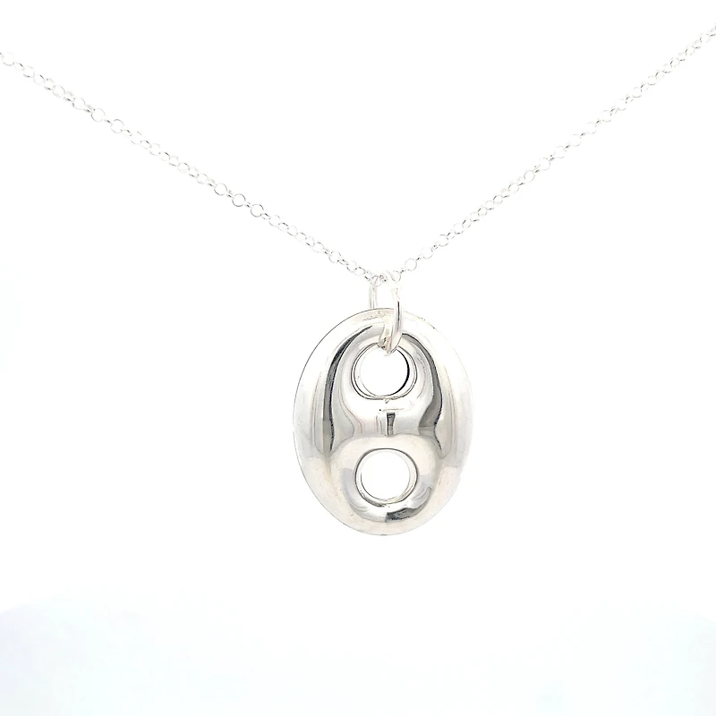 Puffed Mariner Silver Pendant 35MM