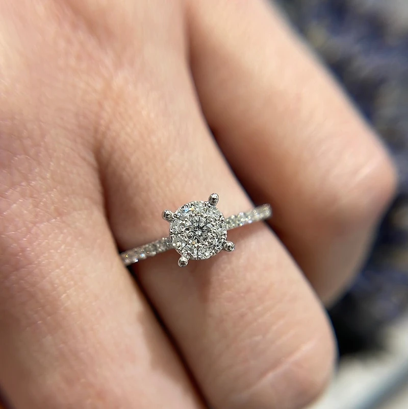 .75ct Diamond Illusion Shank White Gold Ring