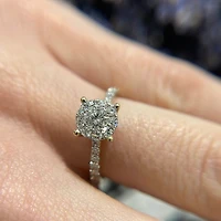 1.0ct Diamond illusion Shank Yellow Gold Ring