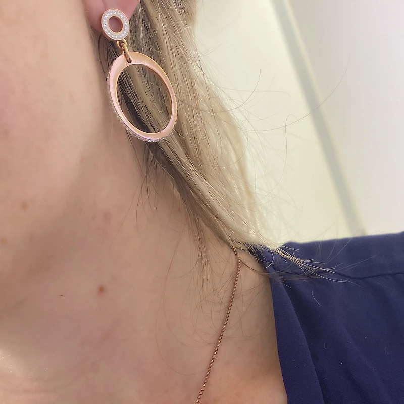 Classy Rose Crytal Earrings