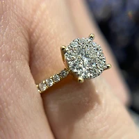 1.50ct Diamond Solitaire Illusion Shank Yellow Gold Ring