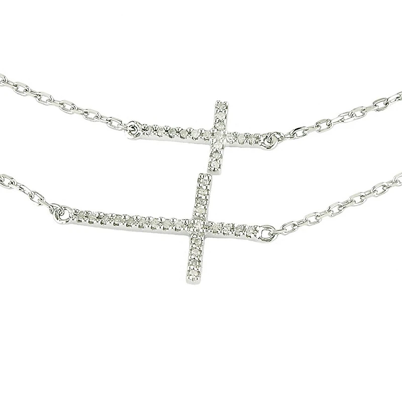 Double Layer Cross Necklace