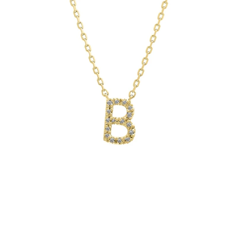 9MM 2Tone Diamond Initial Necklace