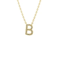 9MM 2Tone Diamond Initial Necklace