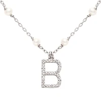Pearls and Diamonds Initial Necklace