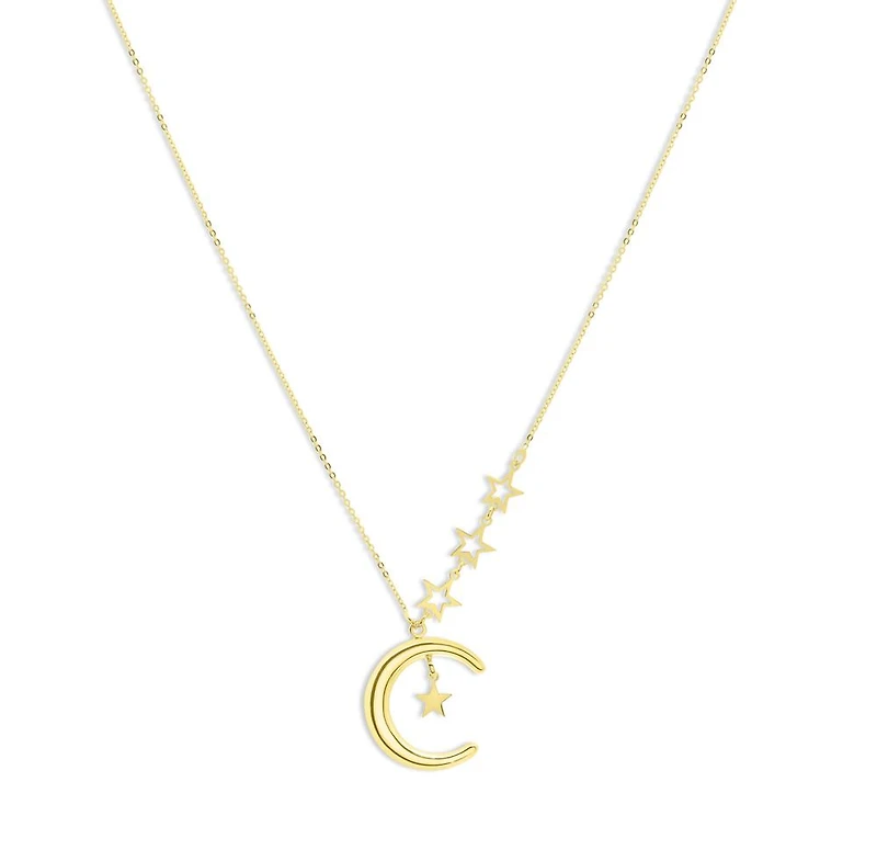 Moon and Stars 14K Necklace