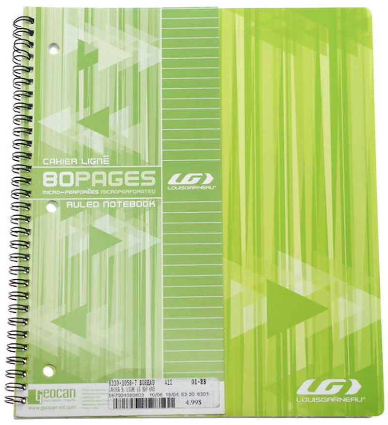 Cahier spirale ligné LG 80p 6AS