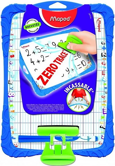 Ardoise blanche avec brosse et feutre