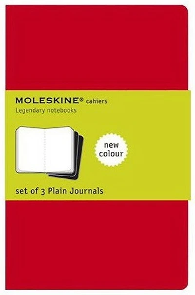 Ens. 3 Carnets carton pages blanches Poche Rouge 64p