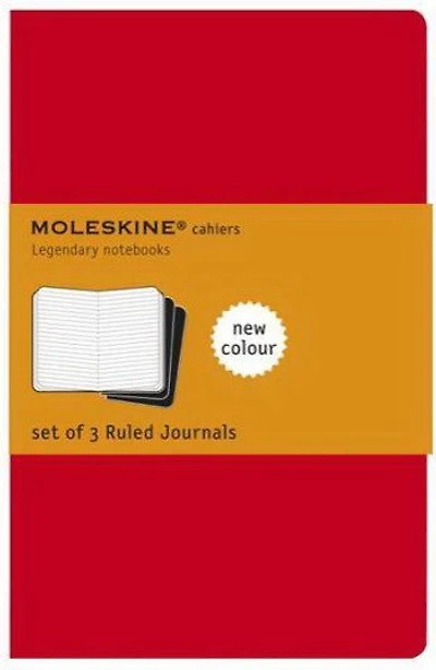 Ens. 3 Carnets carton pages lignées Poche Rouge 64p