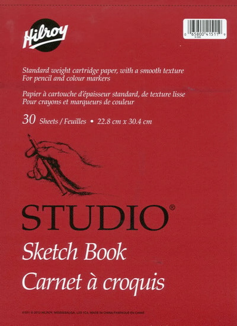 Carnet à croquis spirale Studio 30f 9x12''
