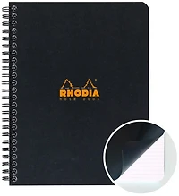 Cahier spirale Rhodia ligné 160p 16x21cm Noir