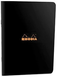 Cahier ligné piqué Rhodia Noir A4