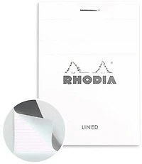 Rhodia Notepad-Lined - WHITE - 74 X 105 MILLIMETERS