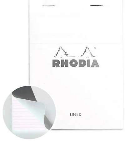 Rhodia Notepad-Lined - WHITE - 105 X 148 MILLIMETERS