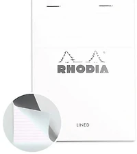 Rhodia Notepad-Lined - WHITE - 105 X 148 MILLIMETERS