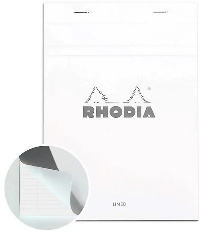 Rhodia Notepad-Lined - WHITE - 148 X 210 MILLIMETERS