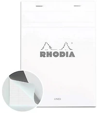 Rhodia Notepad-Lined - WHITE - 148 X 210 MILLIMETERS