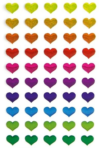 Autocollants coeurs arc-en-ciel