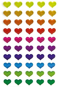 Autocollants coeurs arc-en-ciel