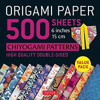 Origami Paper 500 sheets Chiyogami Designs 6" 15cm