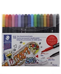 Ens. 18 marqueurs à double pointe permanents