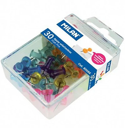 Ens. 30 punaises colorées