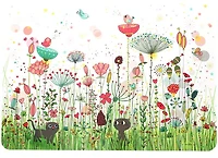 Napperon Champ de fleurs avec chats