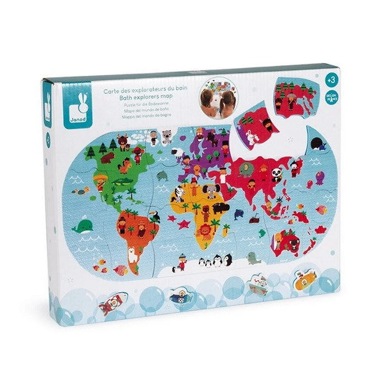 Puzzle carte des explorateurs du bain 28 mcx