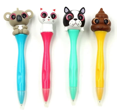 Stylo Animal yeux globuleux 4AS