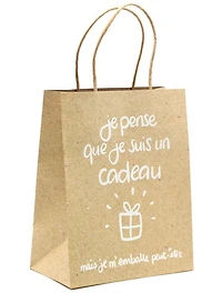 Sac moyen kraft - Je pense que je suis un cadeau FR