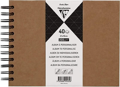 Album spirale kraft à personnaliser 40f 21x16cm