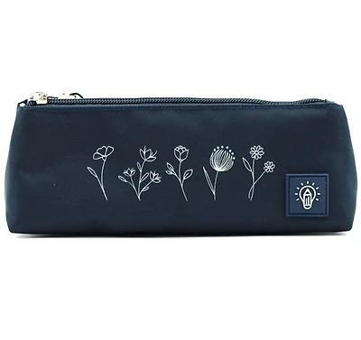 Pencil case blue - Flowers