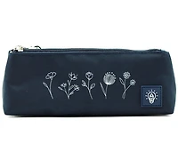 Pencil case blue - Flowers