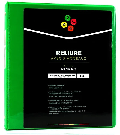 Reliure 1''1/2 Vert