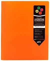 Duo-tang orange avec pochettes