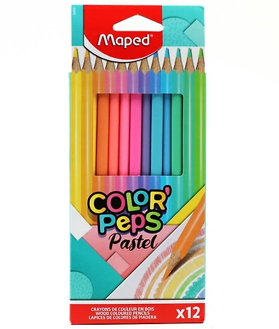 Ens. 12 crayons de couleurs Pastel