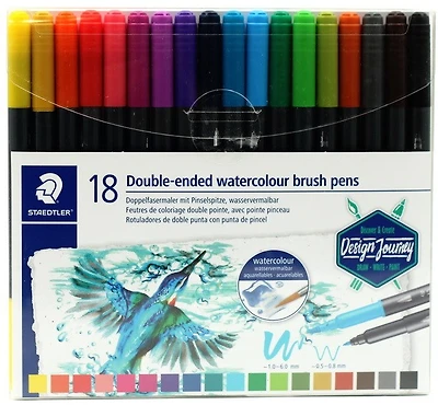 Ens. 18 marqueurspinceau double pointe