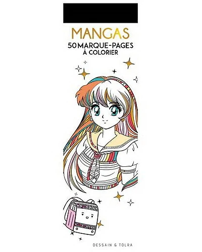 Mangas : 50 marque-pages à colorier
