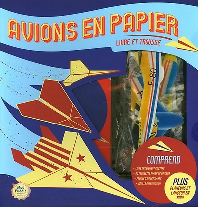 Avions en papier : livre et trousse
