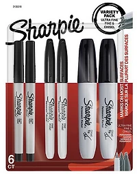 Ens. 6 Sharpie noir variété