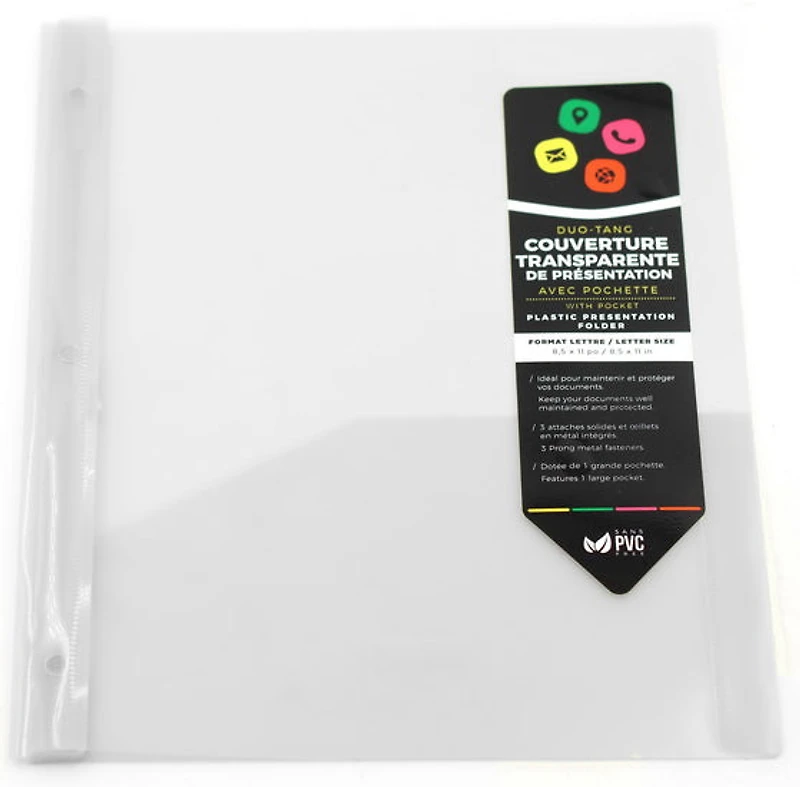 Folder With Prongs 2 Pockets - Clear