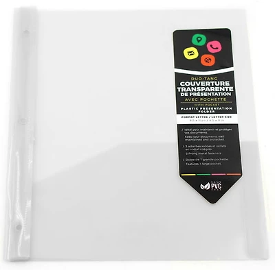 Folder With Prongs 2 Pockets - Clear