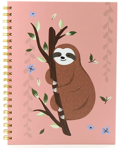 Spiral Lined Notebook Sloth 160P