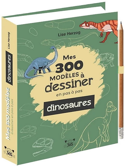 Mes 300 modèles à dessiner en pas à pas : dinosaures