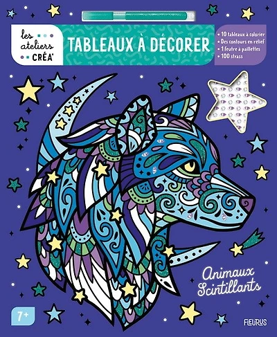 Tableaux à décorer : Animaux scintillants - French Ed.