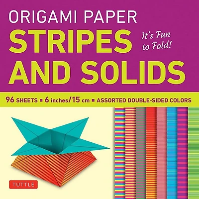 Origami Paper - Stripes and Solids 6" - 96 Sheets: Tuttle Origami Paper: Origami Sheets Printed with 8 Different Patterns: Instructions for 6 Projects Included